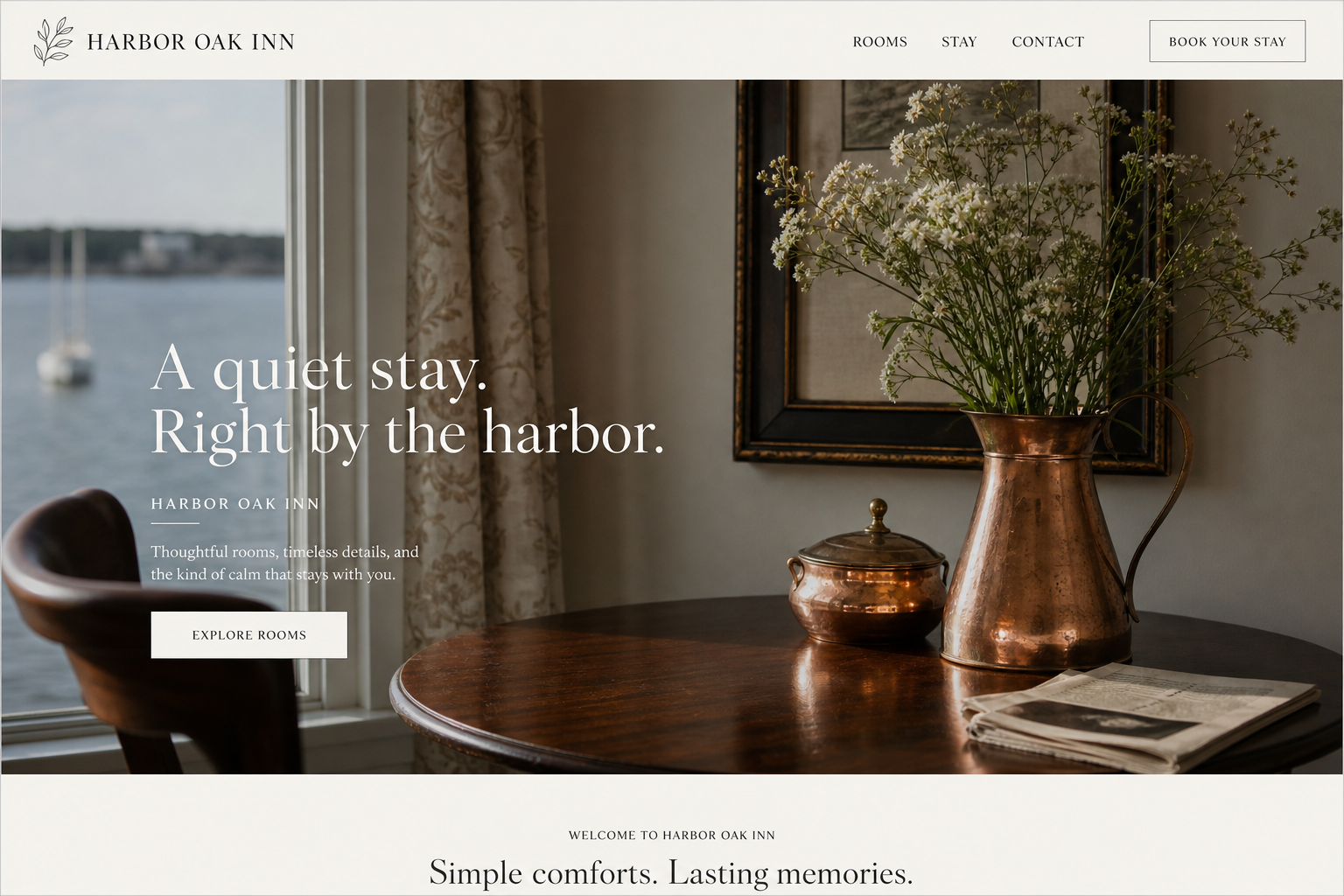 Refreshed Harbor Oak Inn website